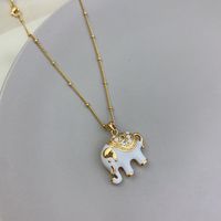 Simple Style Elephant Alloy Plating Women's Pendant Necklace sku image 4