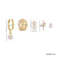 1 Set Casual Elegant Geometric Flower Petal Plating Inlay Brass Zircon 18k Gold Plated Silver Plated Earrings main image 2