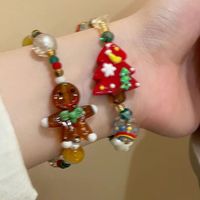 Sweet Cartoon Character Christmas Tree Gingerbread Alloy Resin Wholesale Bracelets main image 1