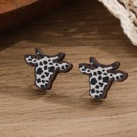 1 Pair Simple Style Commute Cattle Wood Ear Studs main image 4
