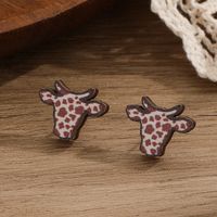 1 Pair Simple Style Commute Cattle Wood Ear Studs main image 6