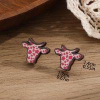 1 Pair Simple Style Commute Cattle Wood Ear Studs main image 2
