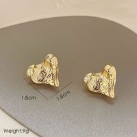 1 Pair Vintage Style Heart Shape Plating Alloy Gold Plated Ear Studs main image 7