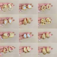 1 Pair Simple Style Commute Water Droplets Plating Alloy Gold Plated Ear Studs main image 6