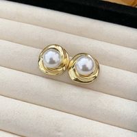 1 Pair Simple Style Commute Water Droplets Plating Alloy Gold Plated Ear Studs sku image 1