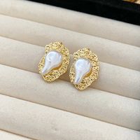 1 Pair Simple Style Commute Water Droplets Plating Alloy Gold Plated Ear Studs sku image 4