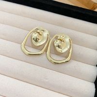 1 Pair Simple Style Commute Water Droplets Plating Alloy Gold Plated Ear Studs sku image 10