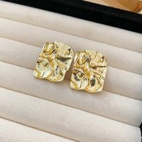 1 Pair Simple Style Commute Water Droplets Plating Alloy Gold Plated Ear Studs sku image 12