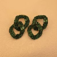 1 Paire Brillant Géométrique Incruster Matériaux Mixtes Strass Boucles D'oreilles Boucles D'oreilles main image 6