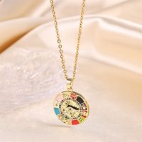 Simple Style Heart Shape Stainless Steel Plating Inlay Zircon 18k Gold Plated Pendant Necklace main image 6