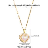 Simple Style Heart Shape Stainless Steel Plating Inlay Zircon 18k Gold Plated Pendant Necklace sku image 3