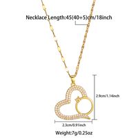 Simple Style Heart Shape Stainless Steel Plating Inlay Zircon 18k Gold Plated Pendant Necklace sku image 4