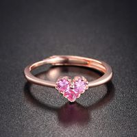Koreanische Neue Mode Herzform S925 Silber Eingelegten Zirkon Ring sku image 1