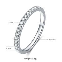 Elegant Classic Style Round Sterling Silver Inlay Moissanite White Gold Plated Rings main image 2