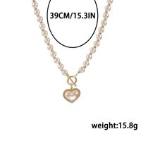 1 Piece Fashion Heart Shape Alloy Resin Beaded Plating Gold Plated Women's Pendant Necklace main image 7
