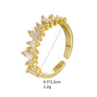 Modeschmuck Micro-set Zirkon Wellenförmige Öffnung Verstellbarer Ring Weiblich Kupfer main image 3