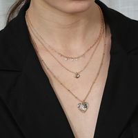 Elegant Dame Geometrisch Mond Kupfer Kupferlegierung Großhandel Geschichtete Halskette sku image 8
