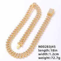 Hip-hop Rock Punk Geometric Solid Color Alloy Plating Inlay Rhinestones White Gold Plated Gold Plated Men's Necklace main image 2