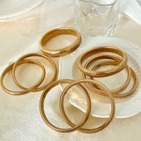 Elegant Simple Style Classic Style Solid Color 304 Stainless Steel Gold Plated Bangle In Bulk main image 1