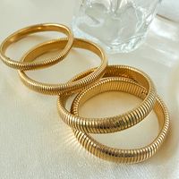 Elegant Simple Style Classic Style Solid Color 304 Stainless Steel Gold Plated Bangle In Bulk main image 3