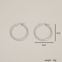 1 Pair Casual Vacation Simple Style Circle Plating 201 Stainless Steel 18K Gold Plated Hoop Earrings sku image 1