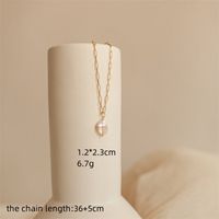 Collar De Clip De Papel De Perla De Moda Collar De Oro De 14 Quilates Chapado En Cobre Simple main image 3