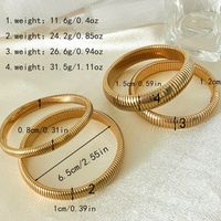 Elegant Simple Style Classic Style Solid Color 304 Stainless Steel Gold Plated Bangle In Bulk main image 2
