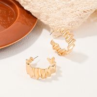 1 Pair Simple Style Leaf Plating Metal Gold Plated Ear Studs main image 3