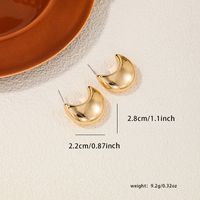 1 Pair Simple Style Solid Color Plating Plastic Gold Plated Ear Studs main image 2