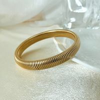Elegant Simple Style Classic Style Solid Color 304 Stainless Steel Gold Plated Bangle In Bulk sku image 2