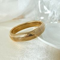 Elegant Simple Style Classic Style Solid Color 304 Stainless Steel Gold Plated Bangle In Bulk sku image 4