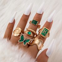 Glam Commute Heart Shape Petal Butterfly Alloy Inlay Artificial Gemstones Artificial Crystal Women's Rings main image 8