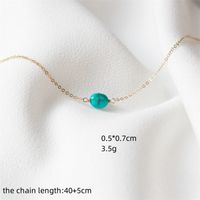 Fashion Geometric Turquoise Clavicle Chain Simple Copper Necklace main image 3