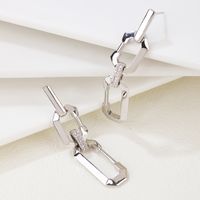 1 Pair Basic Modern Style Geometric Copper White Gold Plated Drop Earrings sku image 1