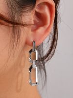 1 Pair Basic Modern Style Geometric Copper White Gold Plated Drop Earrings main image 1