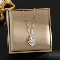 Titanium Steel Simple Style Plating Inlay Heart Shape Flower Zircon Pendant Necklace sku image 68