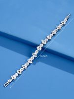 Glam Luxurious Maple Leaf Snowflake Brass White Gold Plated Zircon Bracelets In Bulk main image 2