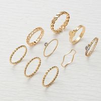 Ig Style Elegant Geometric Alloy Stone Plating Inlay Artificial Gemstones Gold Plated Women's Rings sku image 3