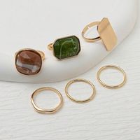 Ig Style Elegant Geometric Alloy Stone Plating Inlay Artificial Gemstones Gold Plated Women's Rings sku image 6