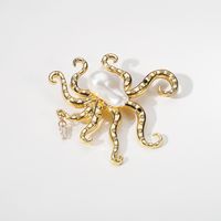 Simple Style Commute Octopus Alloy Inlay Pearl Women's Brooches main image 4