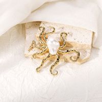 Simple Style Commute Octopus Alloy Inlay Pearl Women's Brooches main image 2