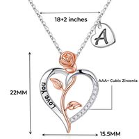 Wholesale Casual Classic Style Letter Heart Shape Rose 304 Stainless Steel Copper Plating Inlay Zircon main image 3