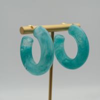 1 Pair Elegant Sweet Solid Color Stoving Varnish Arylic Hoop Earrings sku image 38