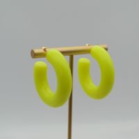 1 Pair Elegant Sweet Solid Color Stoving Varnish Arylic Hoop Earrings sku image 37