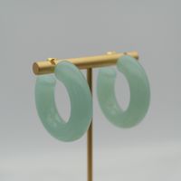 1 Pair Elegant Sweet Solid Color Stoving Varnish Arylic Hoop Earrings sku image 39