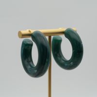 1 Pair Elegant Sweet Solid Color Stoving Varnish Arylic Hoop Earrings sku image 40