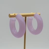 1 Pair Elegant Sweet Solid Color Stoving Varnish Arylic Hoop Earrings sku image 42