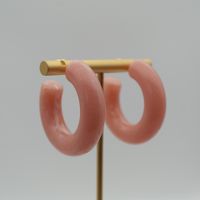 1 Pair Elegant Sweet Solid Color Stoving Varnish Arylic Hoop Earrings sku image 45