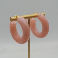 1 Pair Elegant Sweet Solid Color Stoving Varnish Arylic Hoop Earrings sku image 44