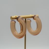 1 Pair Elegant Sweet Solid Color Stoving Varnish Arylic Hoop Earrings sku image 43